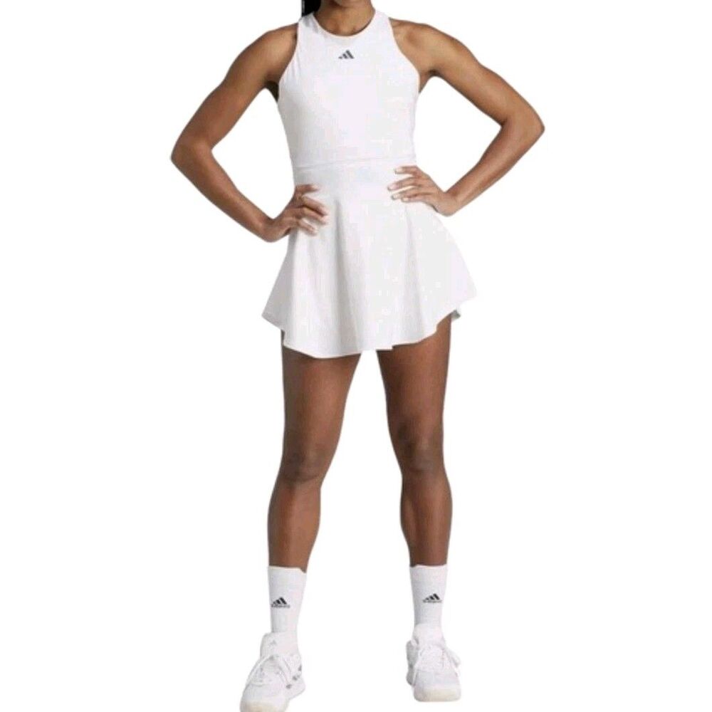 Adidas Tennis Y-Back Dress Womens Large 2 Piece With Shorts White New With Tags